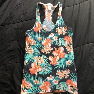 PINK Palm Floral Tank Top